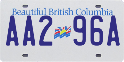 BC license plate AA296A
