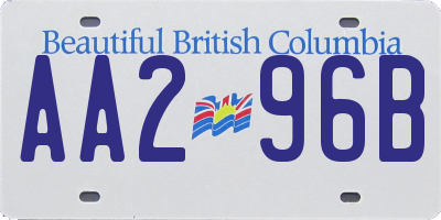 BC license plate AA296B
