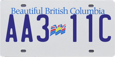 BC license plate AA311C