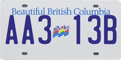 BC license plate AA313B