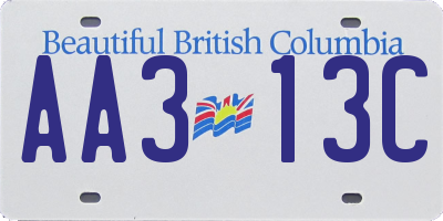 BC license plate AA313C