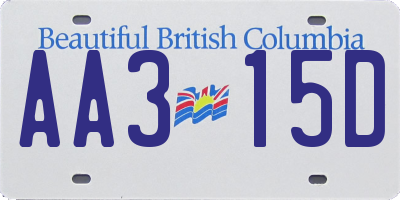 BC license plate AA315D