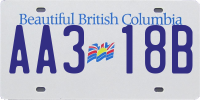 BC license plate AA318B