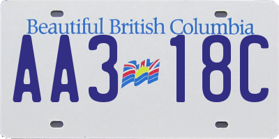 BC license plate AA318C