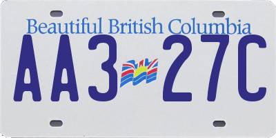 BC license plate AA327C
