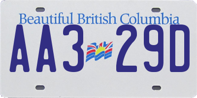 BC license plate AA329D