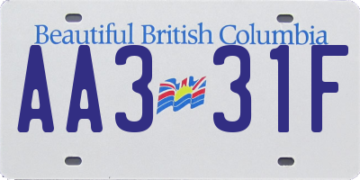 BC license plate AA331F