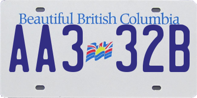 BC license plate AA332B