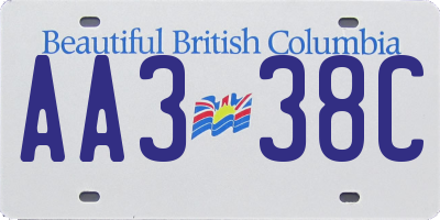 BC license plate AA338C