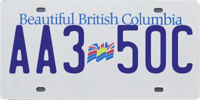 BC license plate AA350C