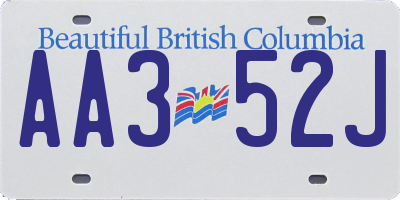 BC license plate AA352J