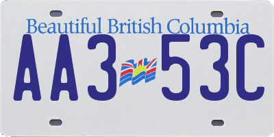 BC license plate AA353C