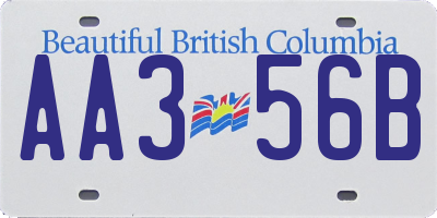 BC license plate AA356B