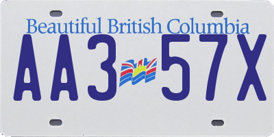 BC license plate AA357X