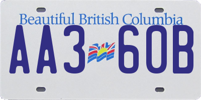 BC license plate AA360B