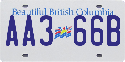 BC license plate AA366B