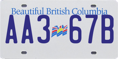 BC license plate AA367B