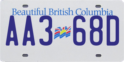 BC license plate AA368D