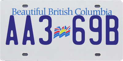 BC license plate AA369B