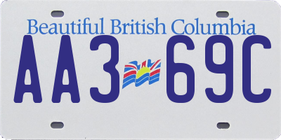 BC license plate AA369C