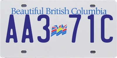 BC license plate AA371C