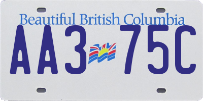 BC license plate AA375C