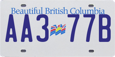 BC license plate AA377B