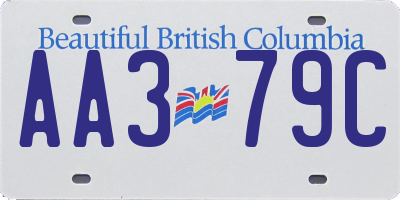 BC license plate AA379C