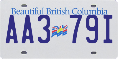 BC license plate AA379I