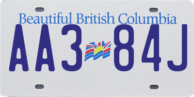 BC license plate AA384J