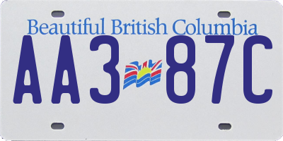 BC license plate AA387C