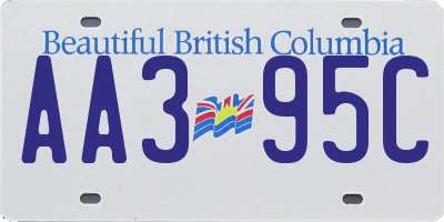 BC license plate AA395C