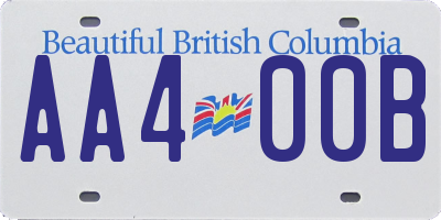BC license plate AA400B