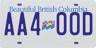 BC license plate AA400D