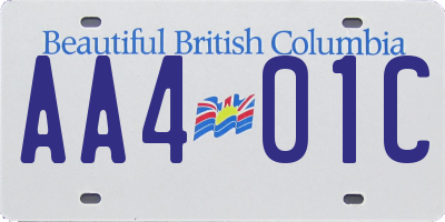 BC license plate AA401C