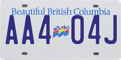 BC license plate AA404J