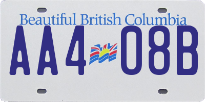BC license plate AA408B