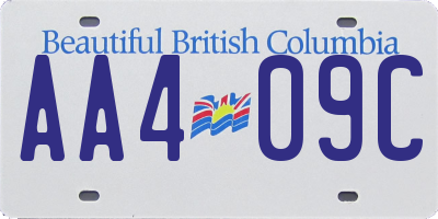 BC license plate AA409C