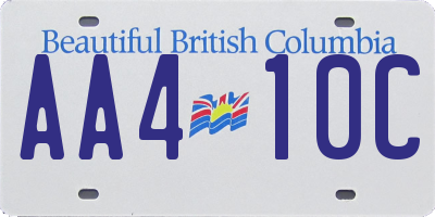 BC license plate AA410C