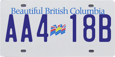 BC license plate AA418B