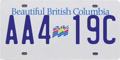 BC license plate AA419C