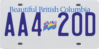 BC license plate AA420D