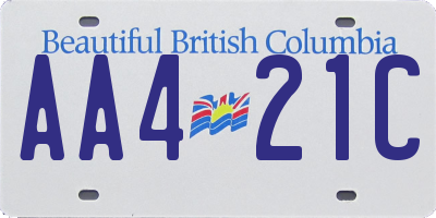 BC license plate AA421C