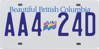 BC license plate AA424D
