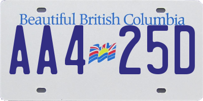 BC license plate AA425D