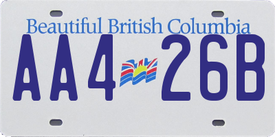BC license plate AA426B