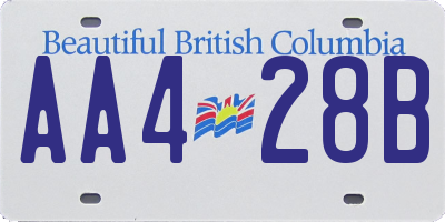 BC license plate AA428B