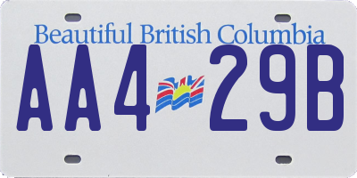 BC license plate AA429B