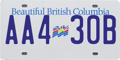 BC license plate AA430B