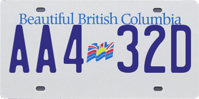 BC license plate AA432D